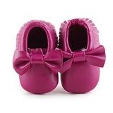 Baby Shoes Newborn Infant Boy Girl First Walker PU Sofe Sole Princess Bowknot Fringe Toddler Baby Crib Shoes Casual Moccasins