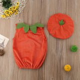 0-3Y Newly Cosplay Halloween Toddler Baby Kid Pumpkin Print Sleeveless Romper Jumpsuits Tops+Hats Baby Clothes 2PCS Costumes