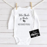 Hola Abuelo y Abuela Nos Vemos Pronto Newborn Baby Bodysuit Cotton Long Sleeve Infant Rompers Body Baby Boys Girls Ropa Clothes