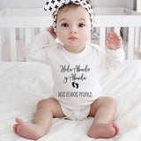 Hola Abuelo y Abuela Nos Vemos Pronto Newborn Baby Bodysuit Cotton Long Sleeve Infant Rompers Body Baby Boys Girls Ropa Clothes