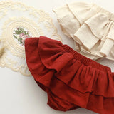 Double Layers Tutu Skirt for Girls Clothes Summer Vintage Linen Cotton Kids Pettiskirt for Toddler Girls Clothing Cake Skirt