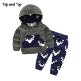Top and Top 2Pcs/Set Adorable Autumn Newborn Baby Girls Boys Casual Hooded Clothes Sets Long Sleeve Sweatshirt+Jogger Pants