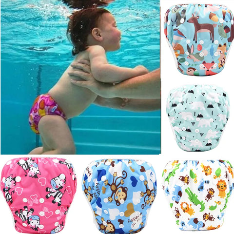 2022 New Baby Swim Diapers Waterproof Adjustable Cloth Diapers Pool Pant Swimming Diaper Cover Reusable Washable Baby Nappies
