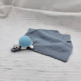 Baby Sleeping Toy Soother Towel Bib Animal Sea Turtle Doll Infants Soft Comfort Bib Wooden Teether Ring Baby Security Blanket