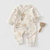 Newborn Spring and Autumn Jumpsuit Full Moon Baby Clothes Baby Colored Cotton Butterfly Clothes Male and Female Baby Clothes