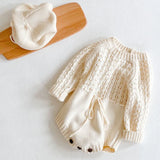 2025 Spring Baby Clothes Girls Romper Autumn Long Sleeve Baby Girl Knit Hollow Out Rompers Baby Jumpsuit Baby Clothes