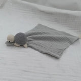 Baby Sleeping Toy Soother Towel Bib Animal Sea Turtle Doll Infants Soft Comfort Bib Wooden Teether Ring Baby Security Blanket