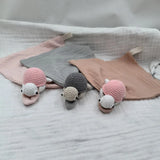 Baby Sleeping Toy Soother Towel Bib Animal Sea Turtle Doll Infants Soft Comfort Bib Wooden Teether Ring Baby Security Blanket