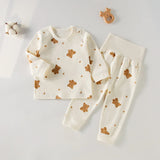Children's 2-Piece Set Of Cotton Pyjamas Underwear Boneless A Toddler Long-Sleeved Trousers Baby Clothes Baby Clothes Homewear