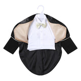 Baby's Sets Christening Outfit Kids Wedding Birthday Party Suit Tuxedo Coat Shirt Pant Vest Bow Tie Gentleman Baptism Clothes