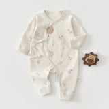 Newborn Spring and Autumn Jumpsuit Full Moon Baby Clothes Baby Colored Cotton Butterfly Clothes Male and Female Baby Clothes