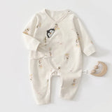 Newborn Spring and Autumn Jumpsuit Full Moon Baby Clothes Baby Colored Cotton Butterfly Clothes Male and Female Baby Clothes