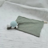 Baby Sleeping Toy Soother Towel Bib Animal Sea Turtle Doll Infants Soft Comfort Bib Wooden Teether Ring Baby Security Blanket