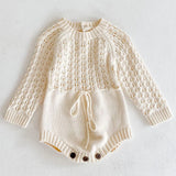 2025 Spring Baby Clothes Girls Romper Autumn Long Sleeve Baby Girl Knit Hollow Out Rompers Baby Jumpsuit Baby Clothes