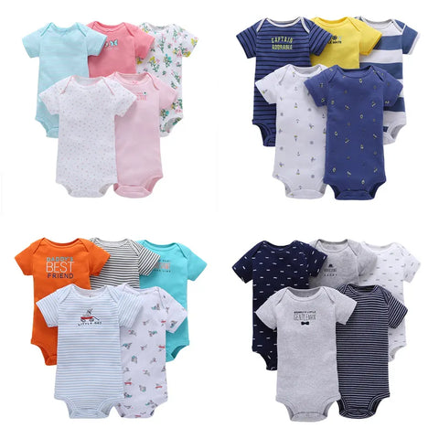 Random Print 5pcs/lot Newborn Baby Bodysuit 0-24M Baby Romper Baby Boy Girl Clothes Set