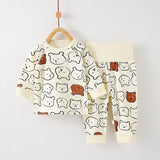 Children's 2-Piece Set Of Cotton Pyjamas Underwear Boneless A Toddler Long-Sleeved Trousers Baby Clothes Baby Clothes Homewear