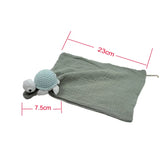 Baby Sleeping Toy Soother Towel Bib Animal Sea Turtle Doll Infants Soft Comfort Bib Wooden Teether Ring Baby Security Blanket
