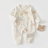 Newborn Spring and Autumn Jumpsuit Full Moon Baby Clothes Baby Colored Cotton Butterfly Clothes Male and Female Baby Clothes