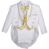 Baby's Sets Christening Outfit Kids Wedding Birthday Party Suit Tuxedo Coat Shirt Pant Vest Bow Tie Gentleman Baptism Clothes