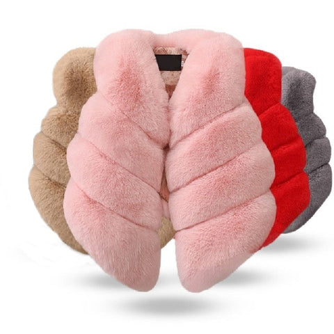 Children Girls Faux Fur Vest Autumn & Winter Fashion Thick Warm Colorful Waistcoat Kids Outerwear -  - BabyShop18