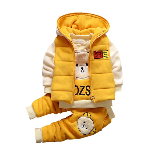 Baby Boys Girls Christmas Autumn Warm WaistCoat + Sweatshirt + Pants 3Pcs Infant Kids Children Sports Suit Toddler Clothes