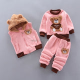Baby Boys Girls Christmas Autumn Warm WaistCoat + Sweatshirt + Pants 3Pcs Infant Kids Children Sports Suit Toddler Clothes