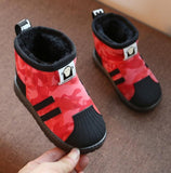 Winter Boys Brand Snow Boots Children Fashion Plush Warm Ankle Martin Boots Baby Girls Black Red Sport Shoes
