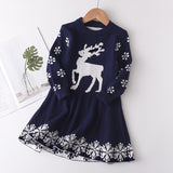 Long Sleeve Sweater Dress Girls Princess Baby Girl Clothes Sweet Tutu Party Dresses Christmas Little Girl Clothes