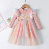 Long Sleeve Sweater Dress Girls Princess Baby Girl Clothes Sweet Tutu Party Dresses Christmas Little Girl Clothes