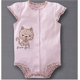 Hooyi Floral Stripe Baby Girls Bodysuits 100% Cotton baby girl clothes newborn jumpsuit ropa de bebe -  - BabyShop18