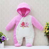 newborn hoodie autumn and warm winter girls one piece romper long sleeve boys clothes coral fleece baby rompers -  - BabyShop18
