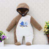 newborn hoodie autumn and warm winter girls one piece romper long sleeve boys clothes coral fleece baby rompers -  - BabyShop18