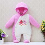 newborn hoodie autumn and warm winter girls one piece romper long sleeve boys clothes coral fleece baby rompers -  - BabyShop18