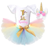 Baby Girl Clothes 1st Birthday Cake Smash Outfits Infant Clothing Sets Romper+Tutu Skirt+Flower Cap Newborn -  - BabyShop18