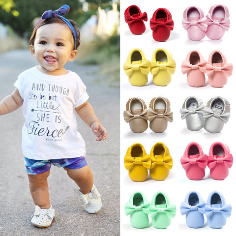 Handmade Soft Bottom Fashion Tassels Newborn Babies Shoes PU leather Prewalkers -  - BabyShop18